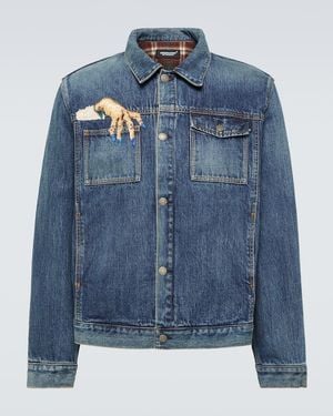 Undercover Beaded Denim Jacket - Blue