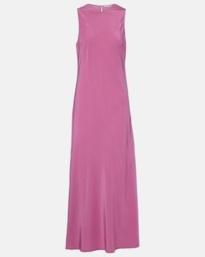 Asceno Vestido Largo Valencia De Crepe De Seda - Morado
