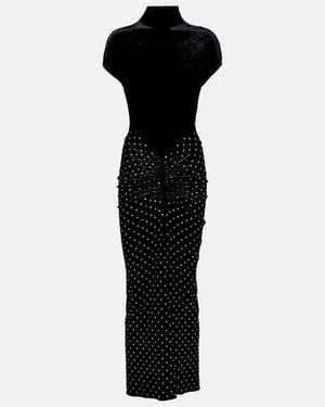 Alaïa Velvet And Jersey Cocktail Dress - Black