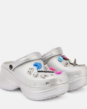 Balenciaga X Crocs Plateau-Clogs - Mettallic