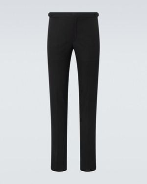Rubinacci Luca Wool Tuxedo Trousers - Black