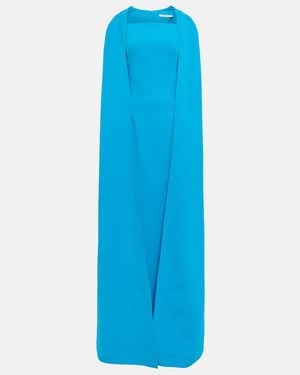 Safiyaa Cape Crepe Maxi Dress - Blue