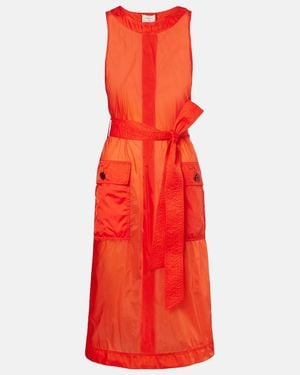 Saint Laurent Belted Midi Dress - Red