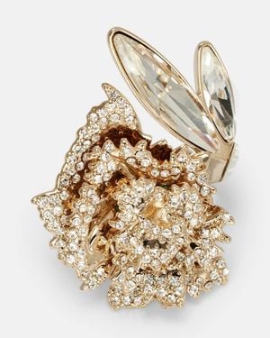 McQueen Ring Carnation Mit Kristallen - Mettallic