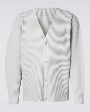 Homme Plissé Issey Miyake Cardigan Color Pleats - Grau