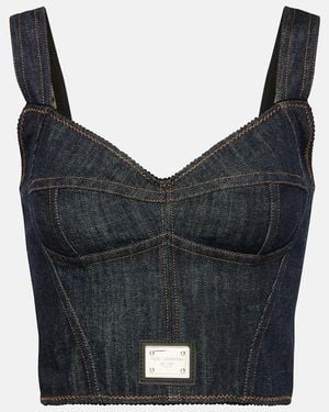 Dolce & Gabbana Denim Bustier - Blue