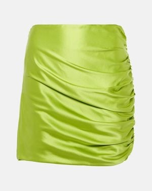 The Sei Ruched Silk Satin Miniskirt - Green