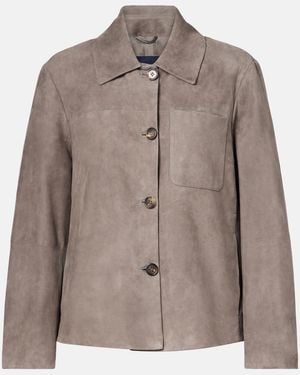 Max Mara Hemdjacke Aus Veloursleder - Braun