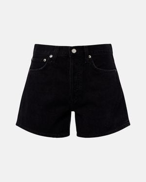 Agolde Shorts Parker Long De Denim - Negro
