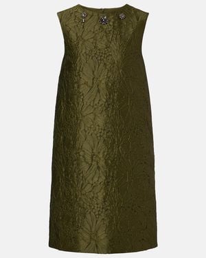 Max Mara Embellished Floral Jacquard Minidress - Green