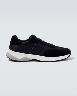 Kiton Suede-Trimmed Trainers - Blue