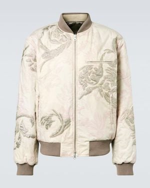 Dries Van Noten Embroidered Cotton Bomber Jacket - Natural