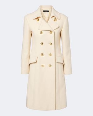 Gucci Double-Breasted Wool-Blend Coat - Natural