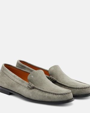 Tod's Loafers Aus Veloursleder - Grau