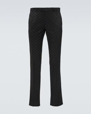 Gucci Gg Cotton-Blend Straight Pants - Black