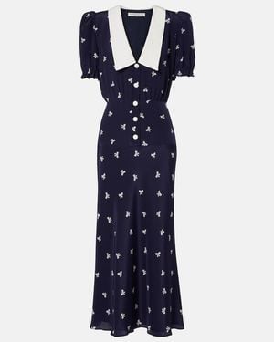 Alessandra Rich Dress With Decorative Print - Blue
