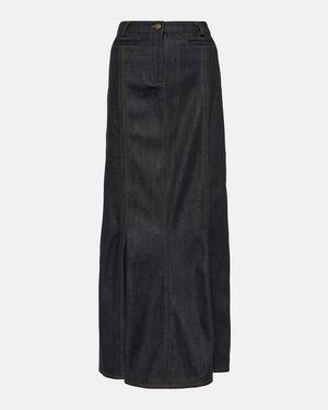 AYA MUSE Alis Denim Maxi Skirt - Black