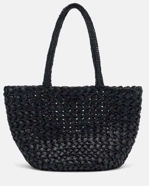 The Row Tote Bag Estelle 2 Medium Aus Raffiabast - Schwarz