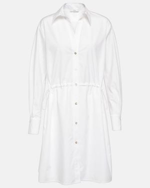 Vince Ruched Cotton Shirtdress - White