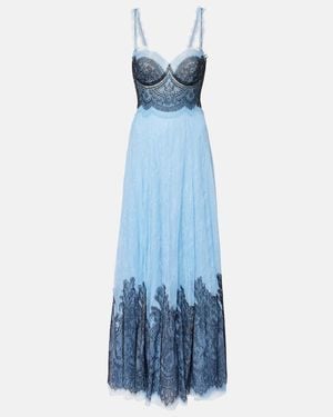 Costarellos Gallie Chantilly Lace Gown - Blue