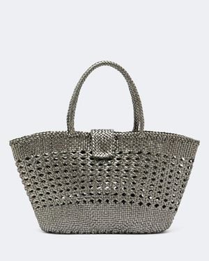 RIXO London X Dragon Diffusion Lucine Leather Tote Bag - Grey