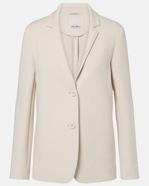 Max Mara Matollo Cotton-Blend Jersey Blazer - Natural