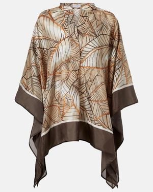 Brunello Cucinelli Printed Silk Shirt - Natural