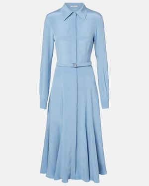 Emilia Wickstead Robe Midi Riko En Soie - Bleu