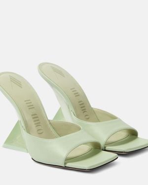 The Attico Cheope Leather Mules - Green