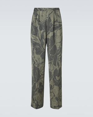 Dries Van Noten Printed Straight Trousers - Green