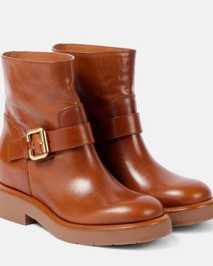 Chloé Coddington Leather Biker Boots - Brown