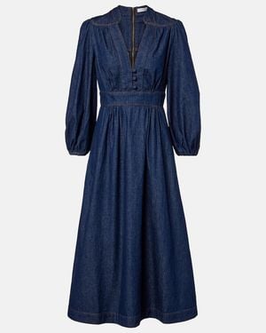 Zimmermann Awaken Denim Midi Dress - Blue