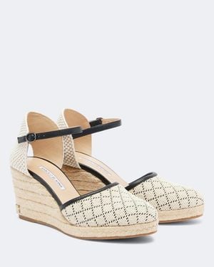 Manolo Blahnik Espadrahi Raffia-Effect Espadrille Wedges - Metallic