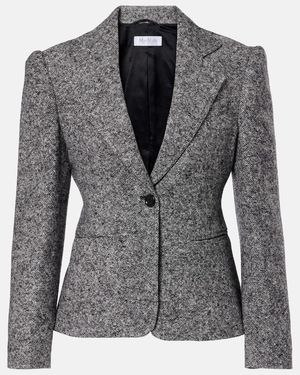Max Mara Salmone Wool And Silk Blazer - Grey
