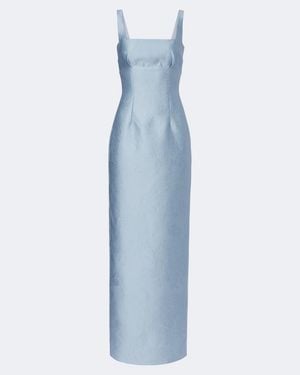 Emilia Wickstead Micheline Floral Cloque Gown - Blue
