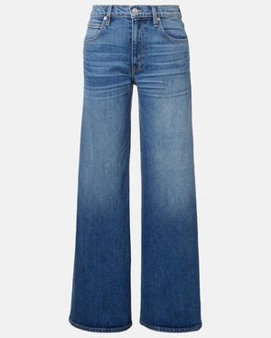 SLVRLAKE Denim Selena Mid-Rise Wide-Leg Jeans - Blue