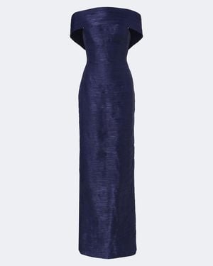 Marmar Halim Off-Shoulder-Robe - Blau