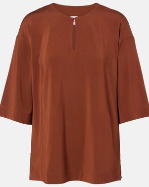 Max Mara Giglio Keyhole Oversized Top - Brown