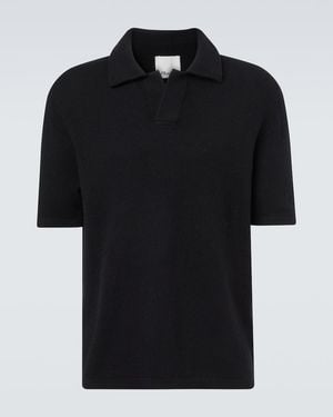 Allude Wool And Cashmere Polo Jumper - Black