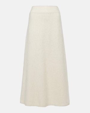 Lisa Yang Asta Brushed Cashmere Midi Skirt - White