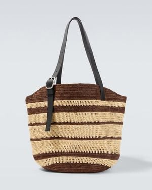 Loewe Paula's Ibiza Tote Bag Loop Aus Raffiabast - Mettallic
