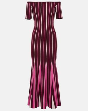 Gabriela Hearst Pleated Wool Maxi Dress - Red