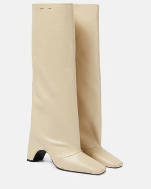 Coperni Bridge Leather Knee-High Boots - Natural