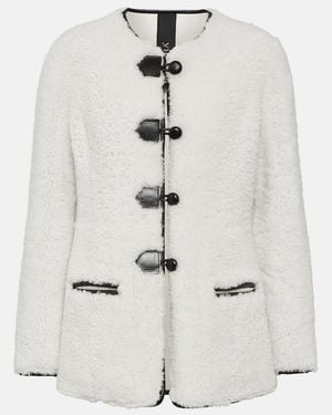 Blancha Jacke Aus Shearling Mit Leder - Weiß
