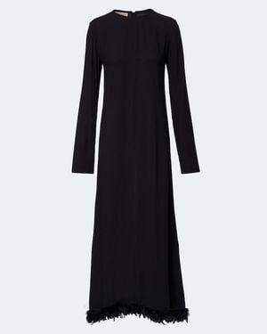 Plan C Feather-Trimmed Gown - Black