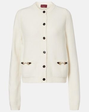 Gucci Cardigan Horsebit Aus Wolle Und Kaschmir - Natur
