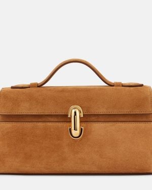 SAVETTE Tote Symmetry Pochette Aus Veloursleder - Braun