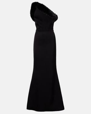 David Koma One-Shoulder Bustier Gown - Black