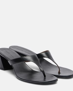 KHAITE Archer Leather Thong Sandals - Gray