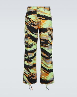 ERL Printed Cotton Cargo Trousers - Yellow